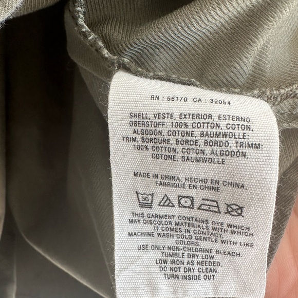 Anthropologie Hei Hei Army Green Cargo Canvas Jacket Size Medium - Picture 6 of 8